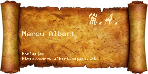 Marcu Albert névjegykártya